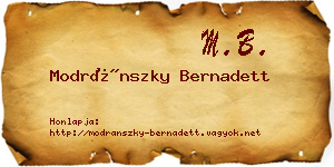 Modránszky Bernadett névjegykártya
