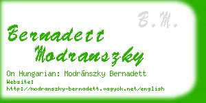 bernadett modranszky business card