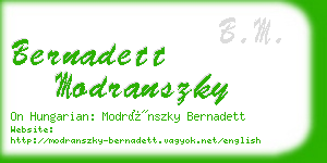 bernadett modranszky business card